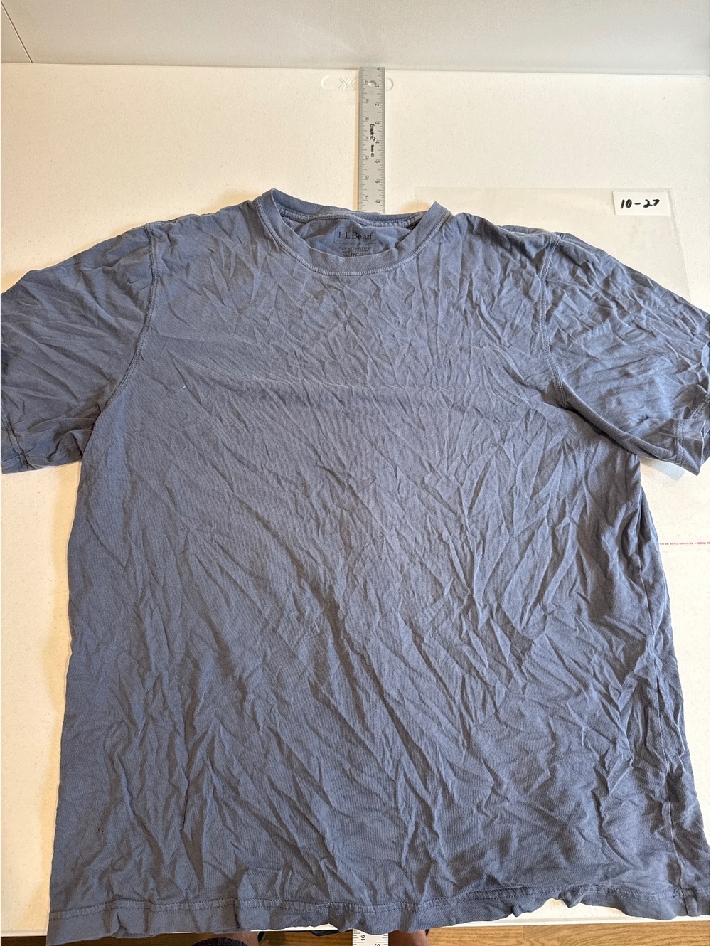 LL BEAN SHIRT BLUE SLIGHTLY FITTED SIZE LARGE